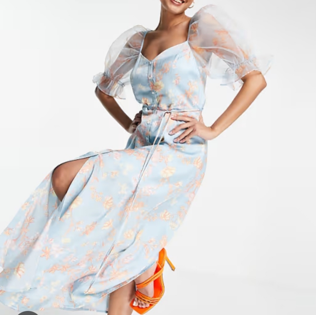 New French Connection Elitan River Diana Drape Dress In Blue 10